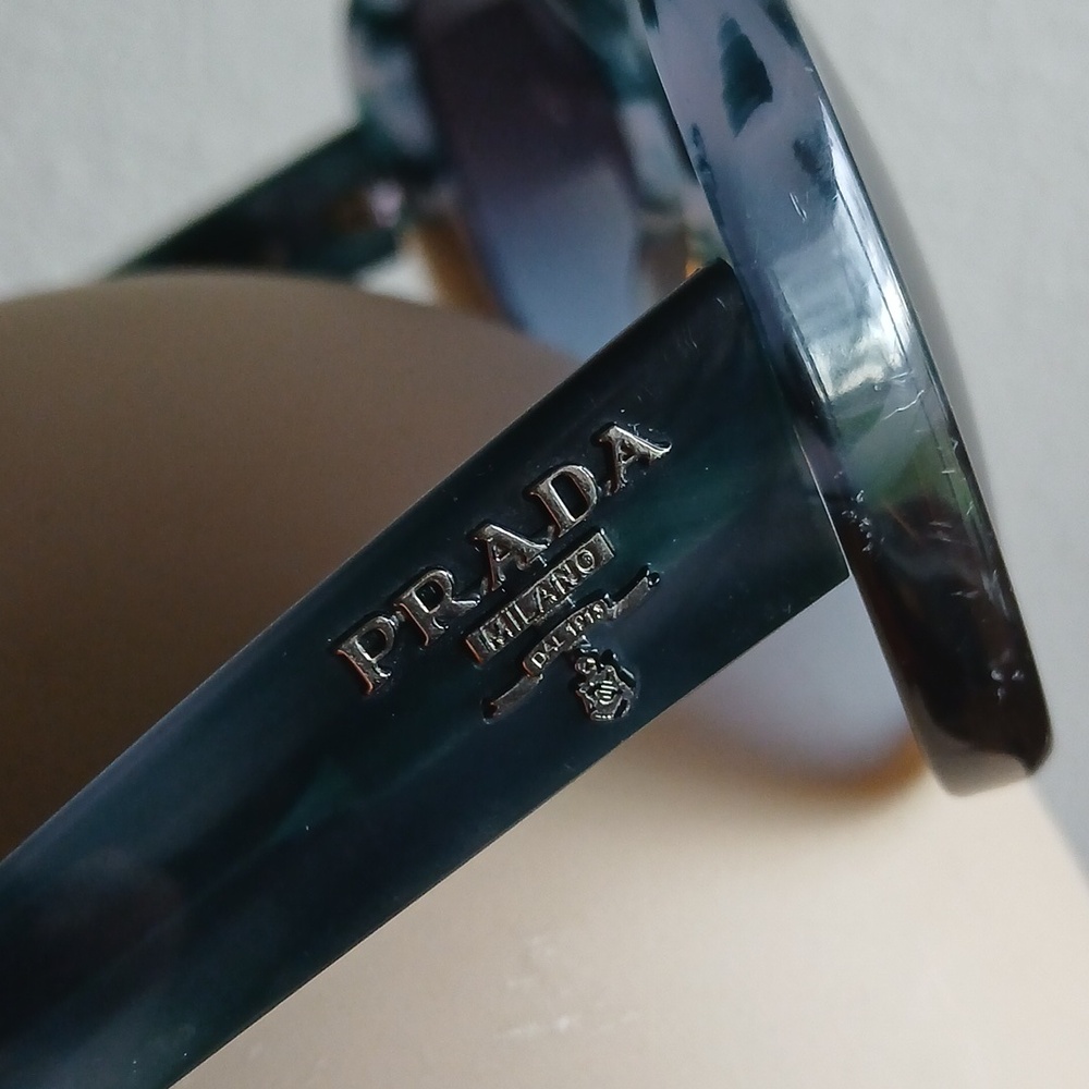 Prada Blue W/Brown Tortoiseshell Pattern Sunglasses Frames Prada Case Included! - Picture 2 of 13